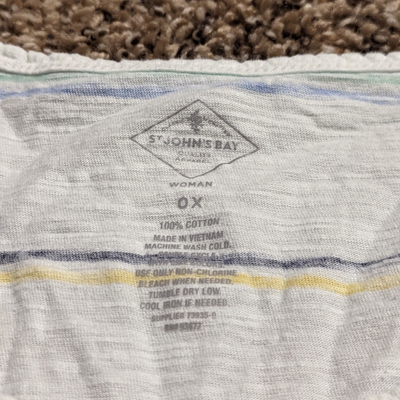 St John's bay women's 0x stripe tshirt - Picture 1 of 4